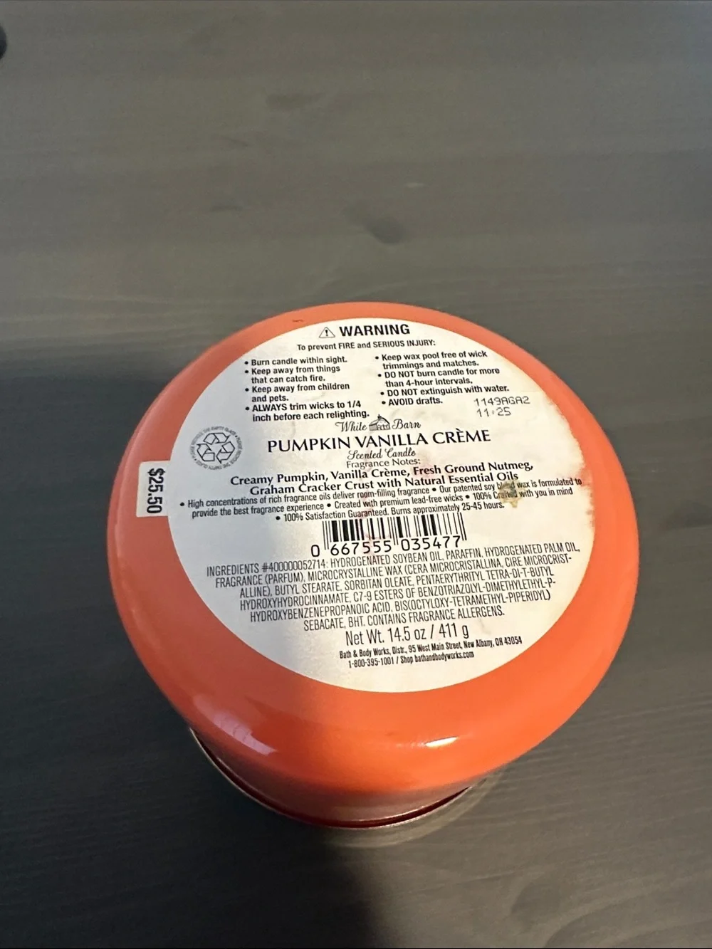 White Barn Pumpkin Vanilla Crème Three-Wick Candle 🎃 🕯️ - Picture 2 of 2